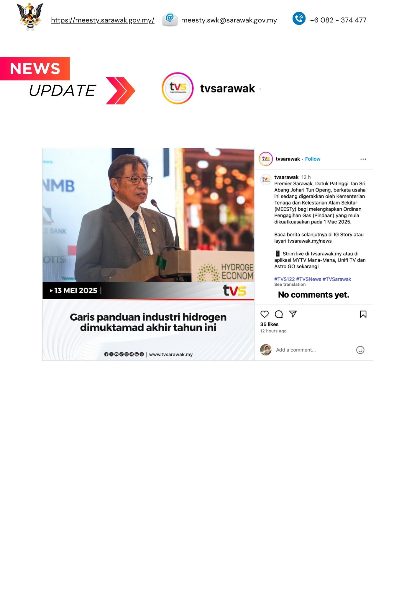 GARIS PANDUAN INDUSTRI HIDROGEN DIMUKTAMAD AKHIR TAHUN INI